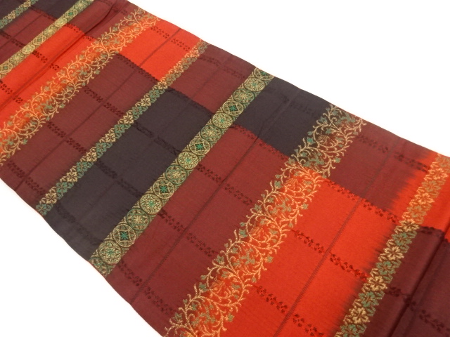 JAPANESE FUKURO OBI / WOVEN FLOWER ARABESQUE